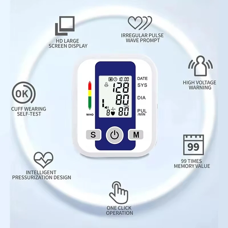 Blood pressure meter Spanish voice digital arm medical pressure tonometer tensiometer baumanometer pulse sphygmomanometer