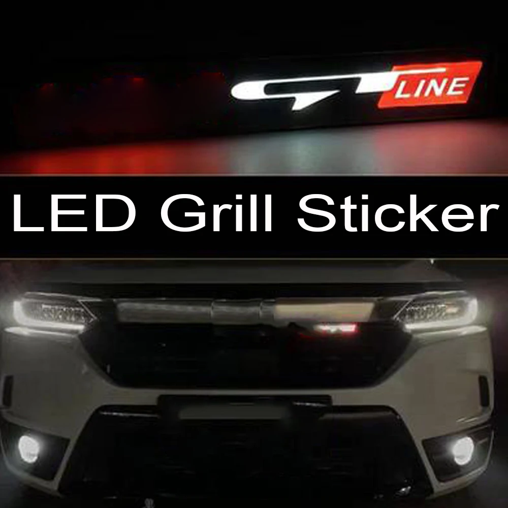 GTLINE LED Grille Sticker GT LINE Logo Light For Kia Stinger Sportage