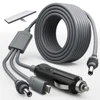 (15Meter/49.2ft ) DC Power Cable for Starlink Mini 100W 3-in-1 Plug USB C 12-24V Cigarette Lighter Plug and DC Male Power Cord 1