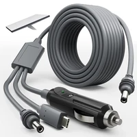 (15Meter/49.2ft ) DC Power Cable for Starlink Mini 100W 3-in-1 Plug USB C 12-24V Cigarette Lighter Plug and DC Male Power Cord 1