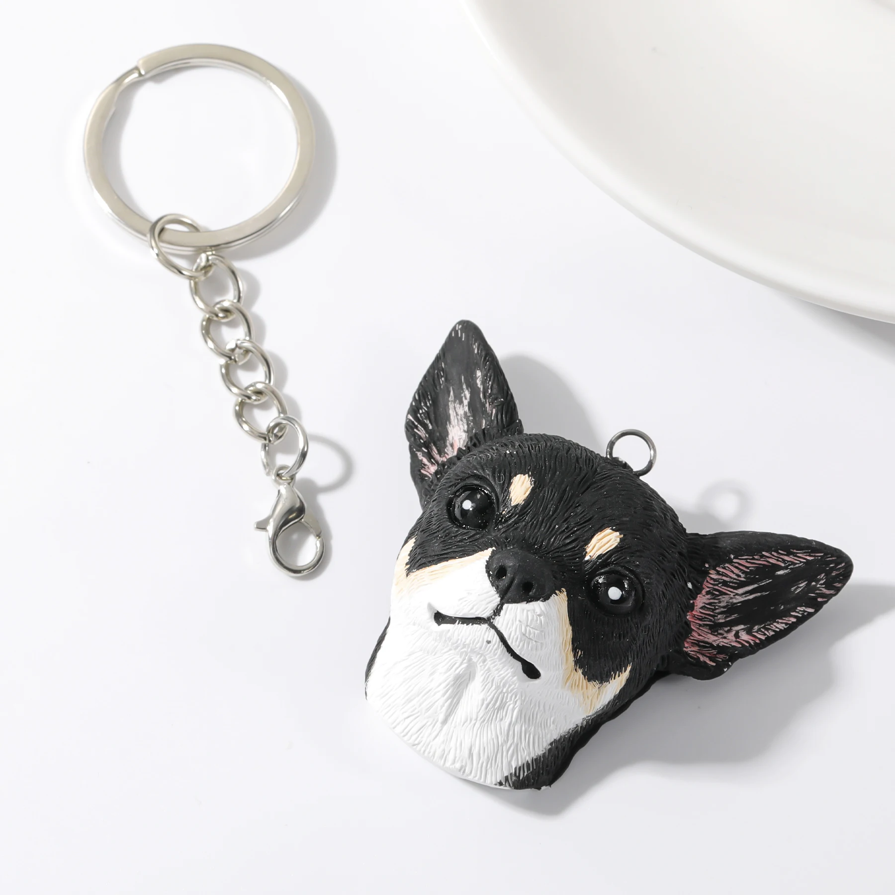 Custom Dog Head Ornament Personalized Cartoon Portrait Pet Keychain Customized Pet Gift Pet Mini Sculpture Pet Lover Gift Ideas