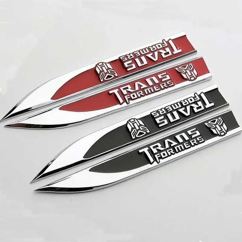 2 Pezzi Autobot Blade Shape Metal Emblem Car Fender Badge Sticker Trim Universal