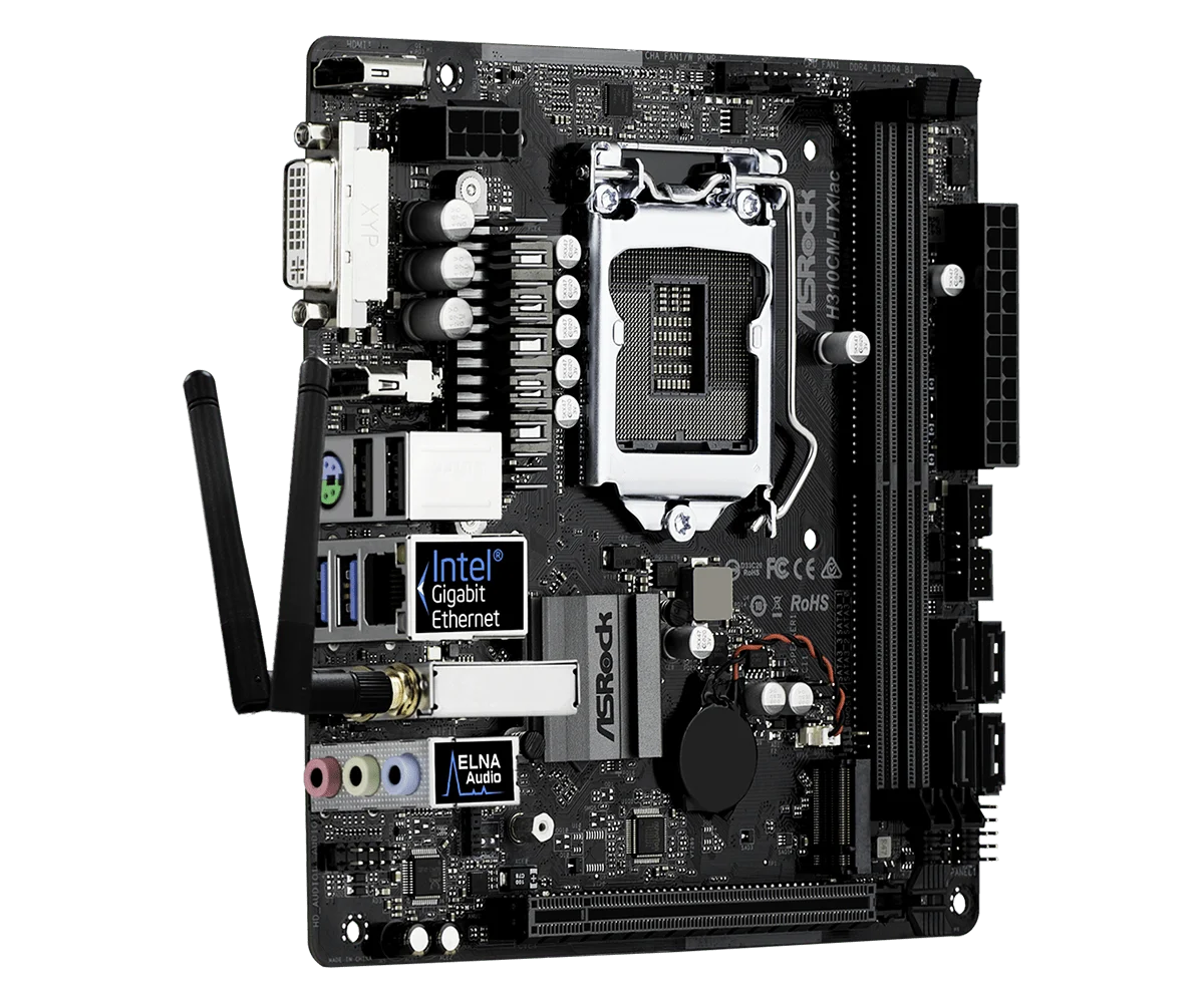 ASRock H310CM-ITX/ac 미니 ITX 마더보드 인텔 H310 DDR4 32G LGA 1151 USB3.0 SATA3 지원 i5-8400 9400F 9900 9100F CPU