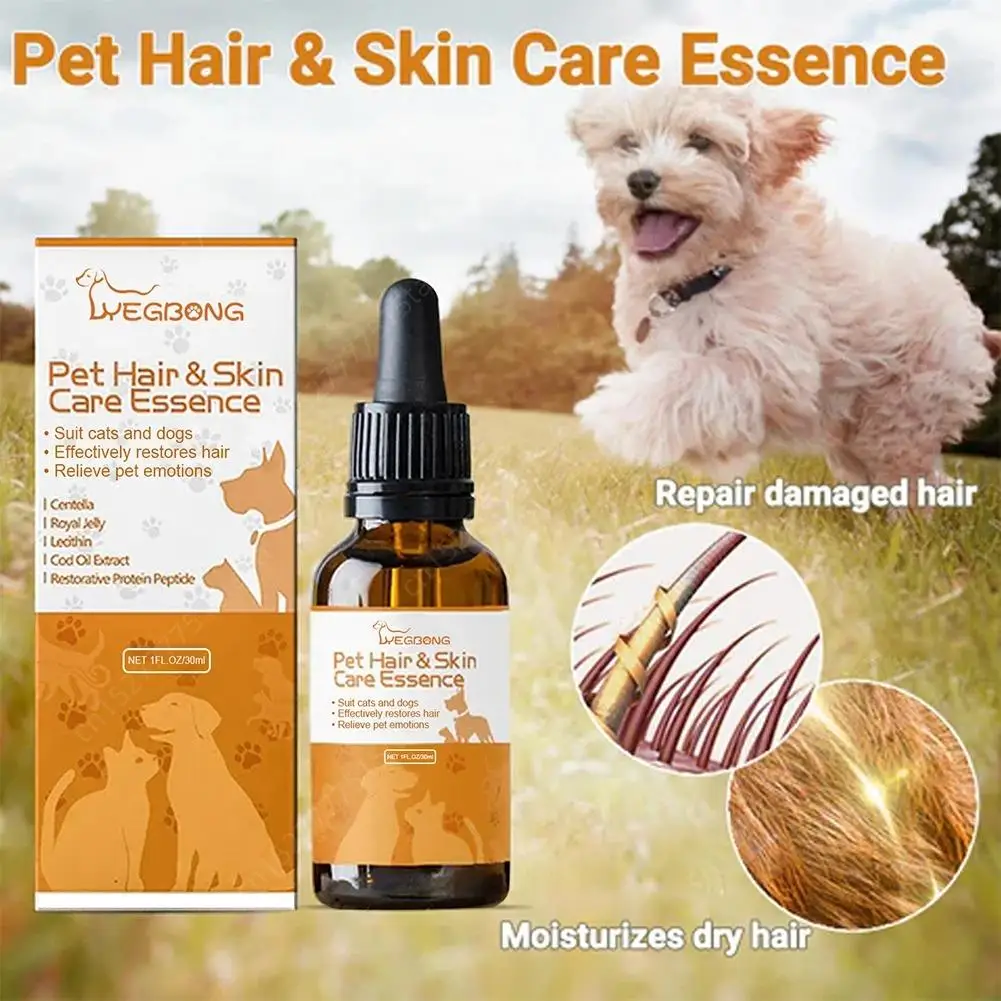 30ml Pet Hair Skin Care Essence Natural Moisturizing Coat Conditioner Promote Hair Growth Pet Skin Care Essence Health pet hair conditioner spray