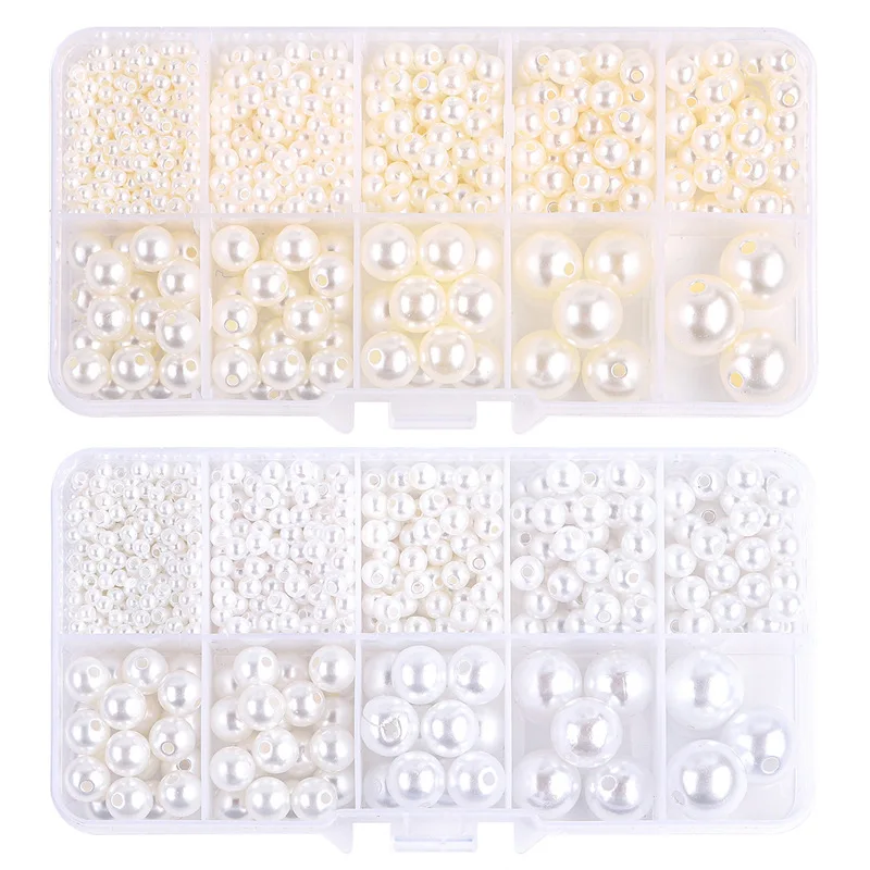 Abs perlen set perlen diy hand gefertigte ohrringe, armbänder, halsketten, handy ketten und dekorationen über 800pcs – Detail 1