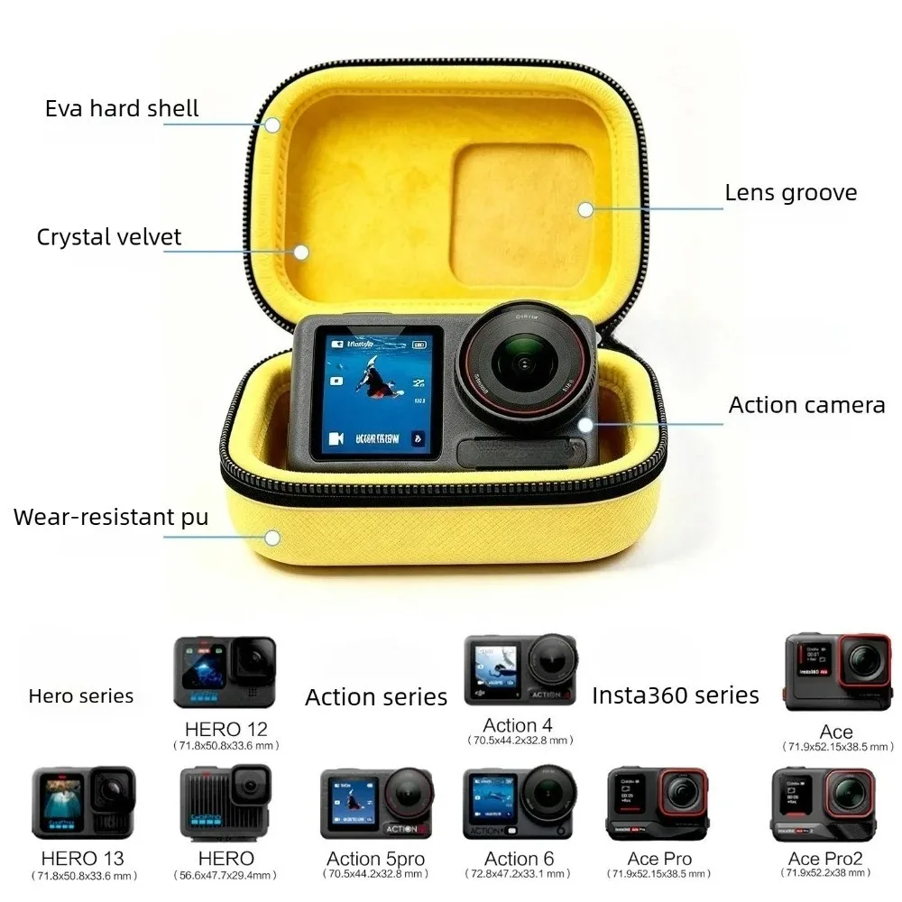 DJI Action6 / 5Pro / 4 Mini 스토리지 케이스 바디 백 썸 카메라 휴대용 가방 여행용 케이스 Insta360 Ace Pro 2 GoPro 용