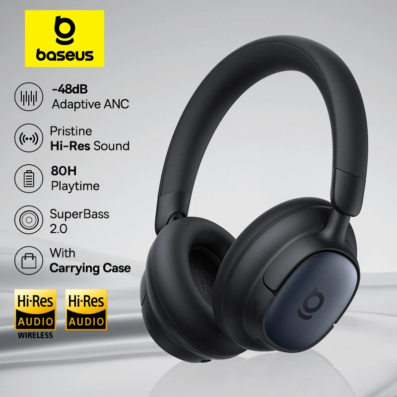 Lue's House Baseus Bowie MH1 ANC Wireless Headphone 48dB Adaptive Hybrid Noise Cancelling Headsets 80H Playtime Hi-Res Audio LDAC Headphone - Image 1