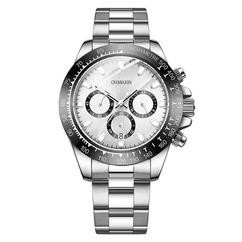 

40mm men's watch luxury brand quartz movement watch white dial 904 stainless steel watch mechanical waterproof watch126519
