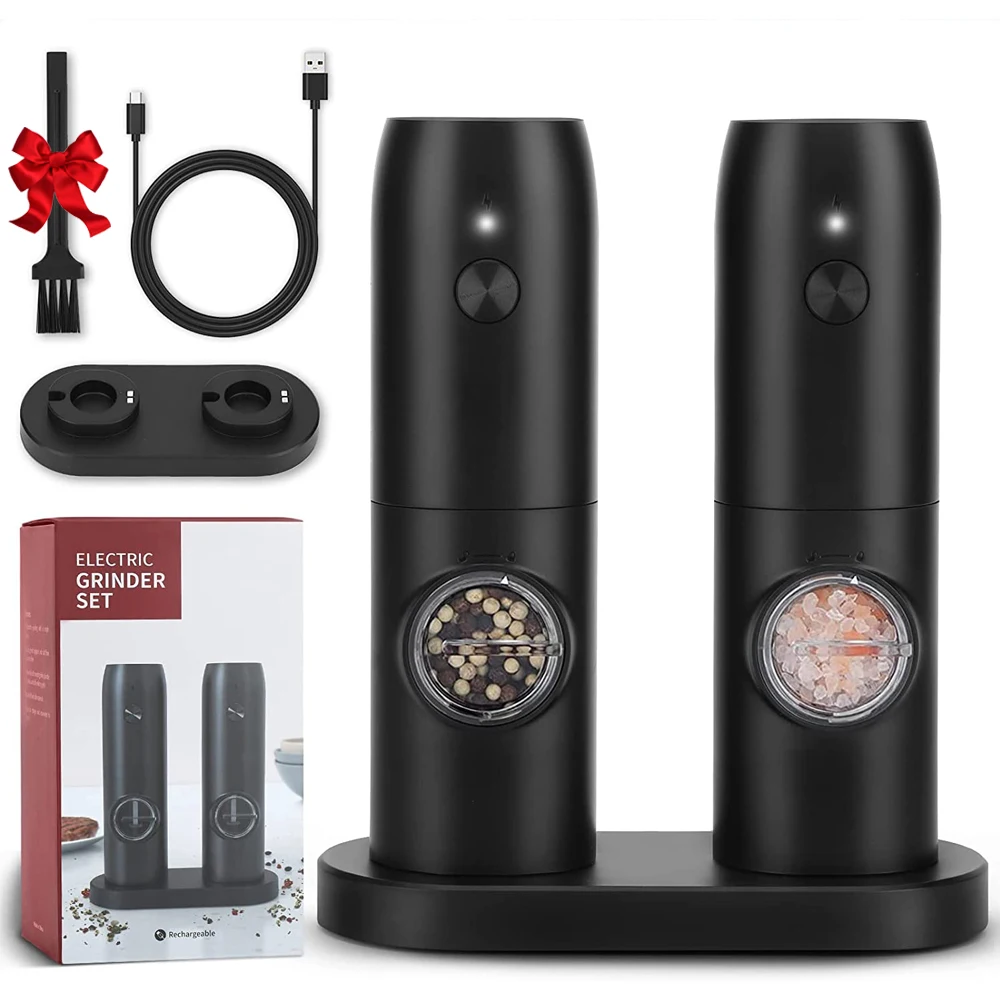 5 Best Electric Salt and Pepper Grinder Set 2022  Rechargeable USB Cable  and LED Lights 
