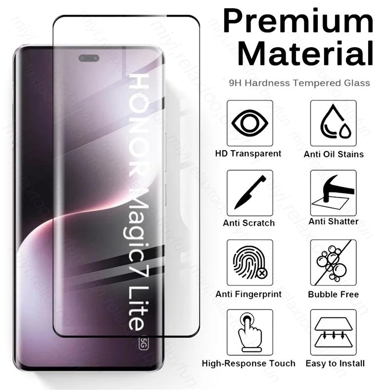 Premium 9D Curved Tempered Glass Screen Protector with Camera Shield