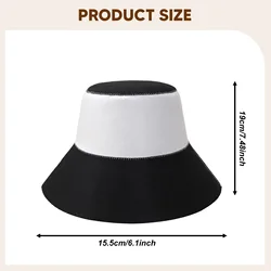 Portable Unisex Sauna Bath Hat with Superior Water Absorption (Black White A)