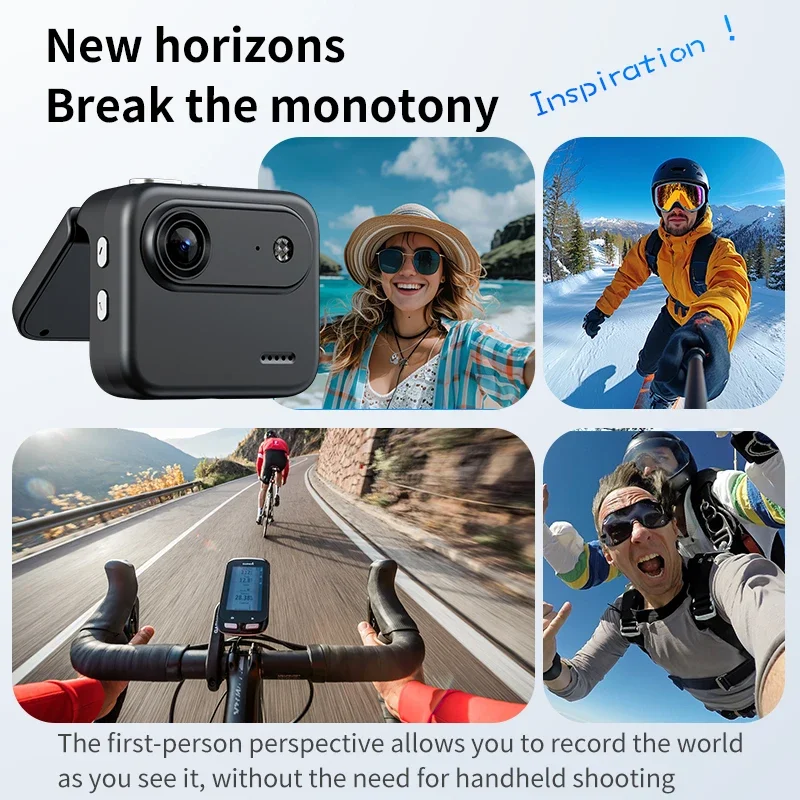 Mini Caméra Sport HD 1080P fixée sur un vélo, filmant des séquences dynamiques lors de sorties sportives.