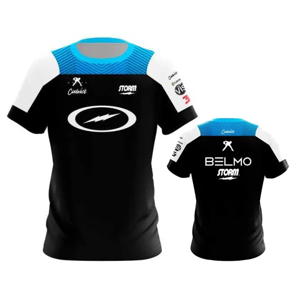 Summer Men's Storm Belmo The Get Back Blue CoolWick Bowling Jersey 3D Print Sports T-shirt Short Sleeve Loose Casual Sports