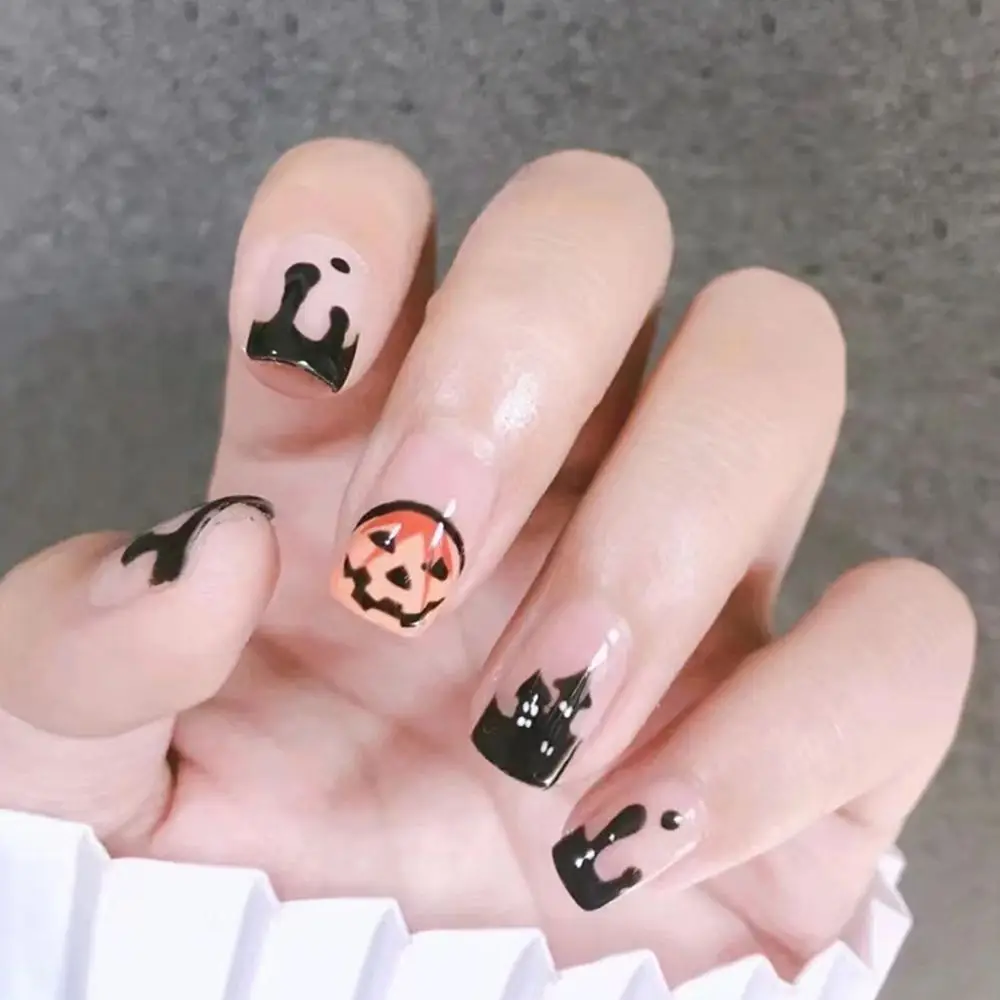 24Pcs/Box Halloween Decor Press-On False Nails