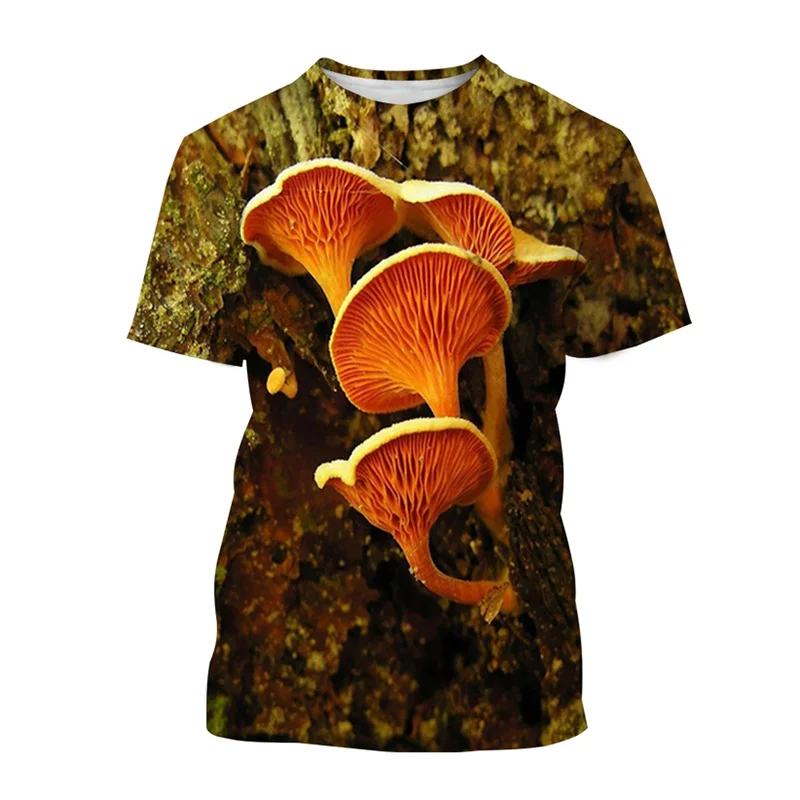 

Fungal Plants Mushroom 3D Printed T Shirt Casual Fashion Street Short-sleeved T-shirt Round Neck Summer Cool Tees Men's Tops