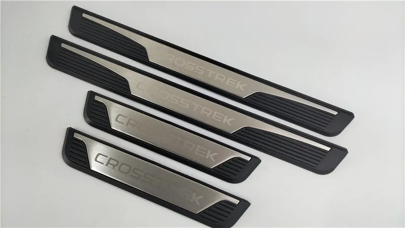 4er-Set Kunststoff-Edelstahl-Einstiegsleisten für Subaru Crosstrek 2022-2025 – Auto-Zubehör, Trittschutz, Einstiegshilfe – Detail 3