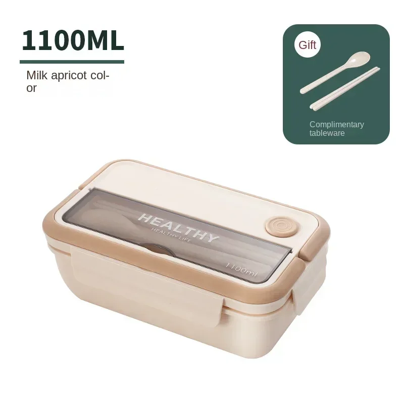 1100ML Microwave Lunch Box Chopsticks Dinnerware Food Storage Container Children Kid School Office Microwave Bento Box