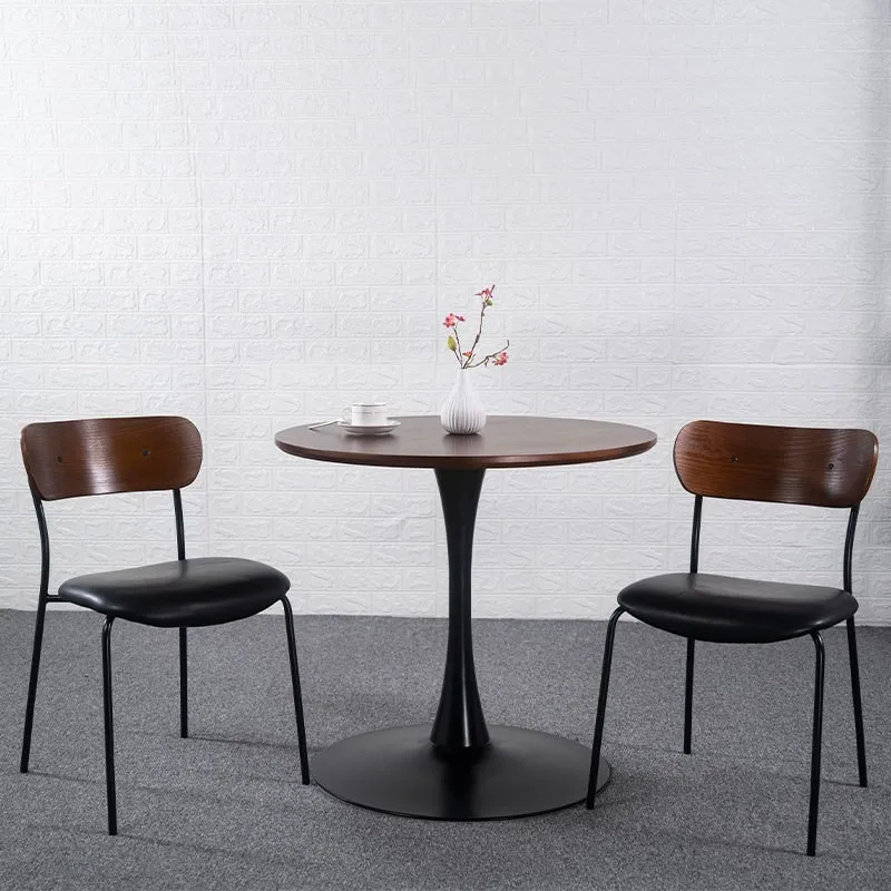 Dining chair Industrial Style Reclining Scandinavian Ins Upholstered Cushion Iron Art Dining Table Bedroom