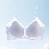 Summer Thin Ultra-thin Ice-skinned Thin Shimmering Shoulder Strap Underwear for Women Without Marks and Beautiful Back Bra - Image 5