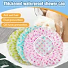 3Pcs Women Shower Cap Waterproof Wide Elastic Band Reusable Bashroom Cap Fashion Wave Point Shower Hat Bathroom Accessories 1