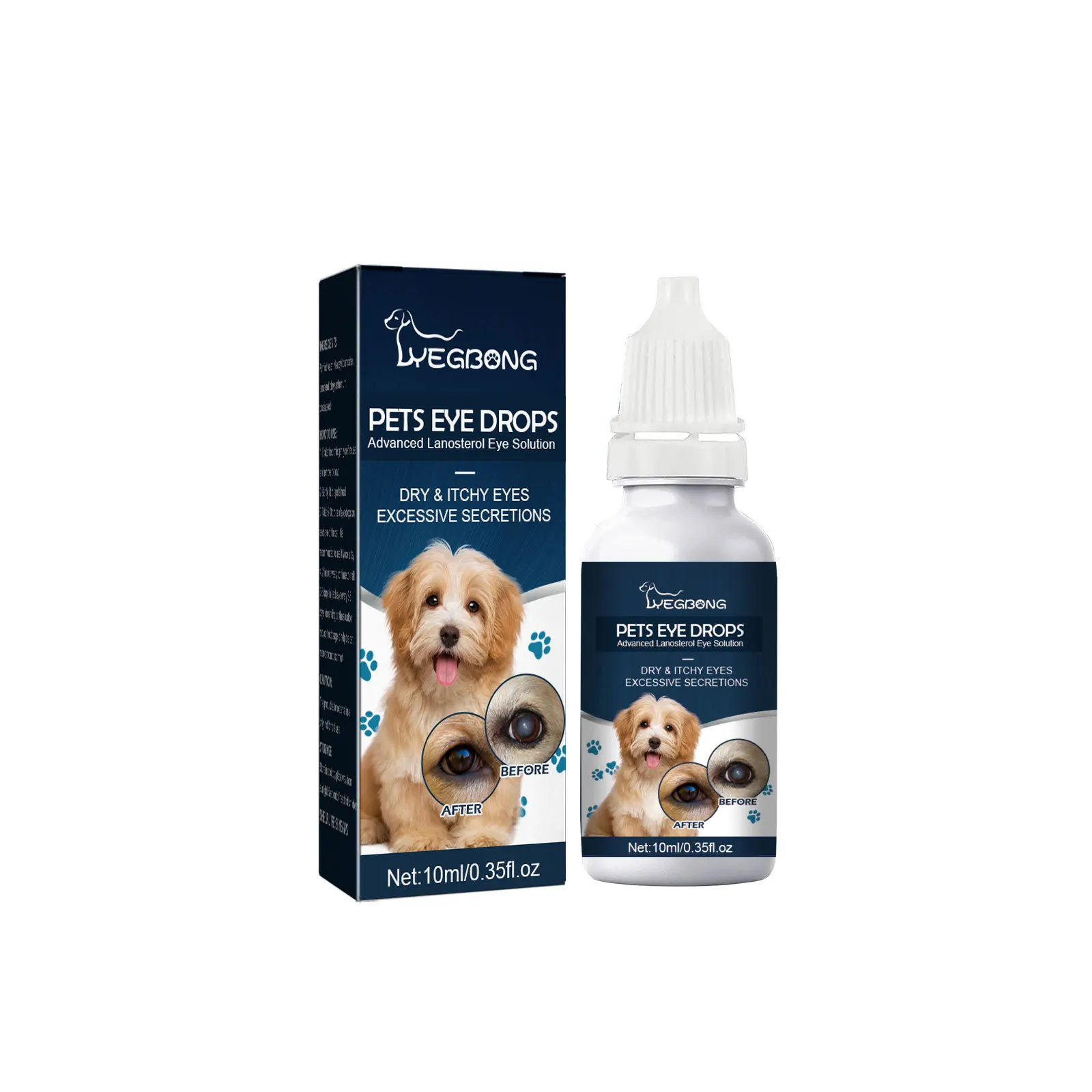 Dog Cataract Eye Drops Refreshing Ophthalmic for Dry Eyes Pet Tear Stain Remover Eye Lubricating images - 6