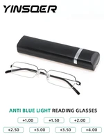 Portable Flexible Presbyopic Glasses Man Blue Light Reading Glasses Women Ultralight Prescription Eyeglasses Male With Case Plus