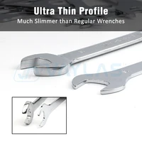 Clé combinée super fine de 4 à 32 mm, extrémité décalée à 6 points et extrémité ouverte coudée, acier métrique à haute teneur en carbone pour écrous fins, espaces étroits 5