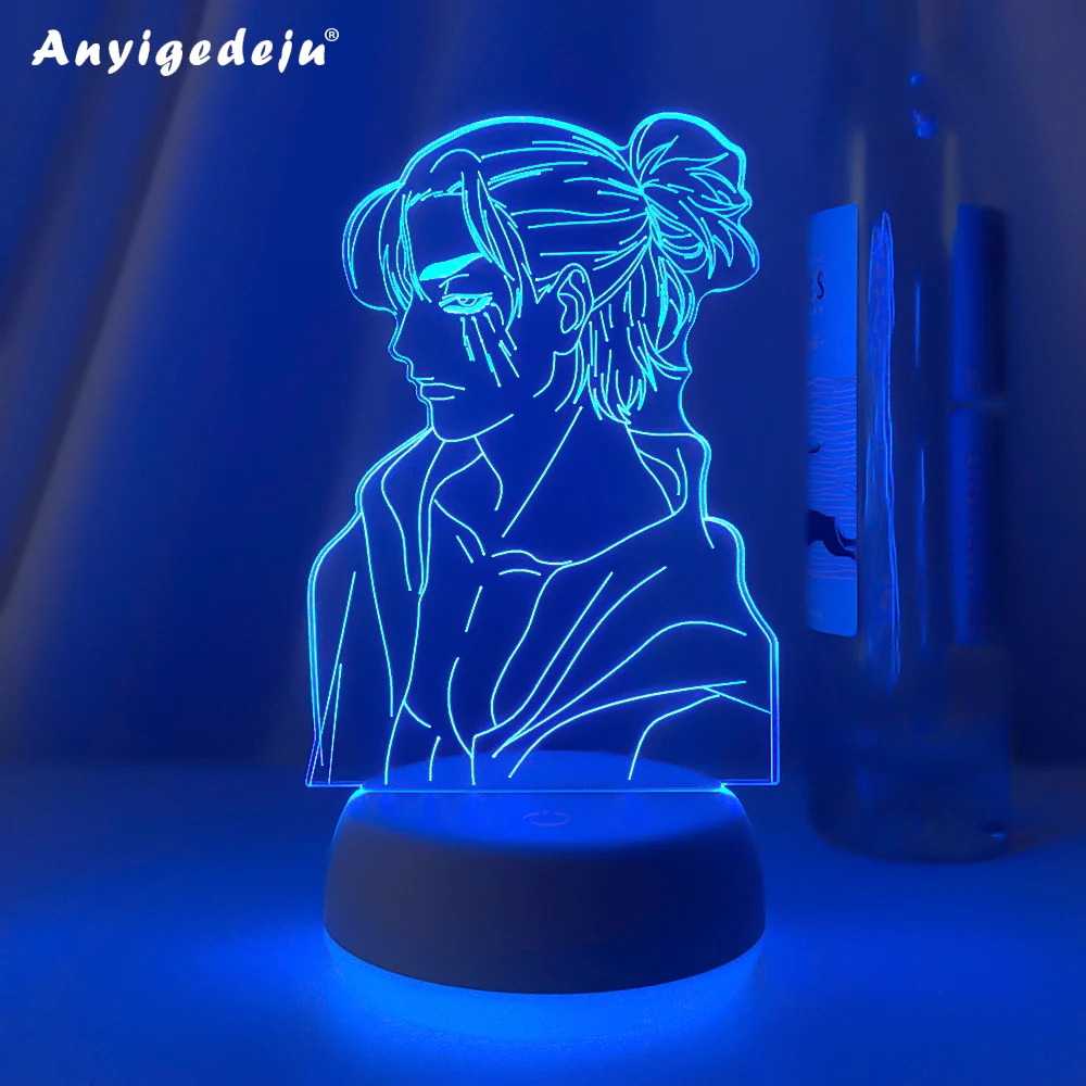 

Новинка, искусственная атака на титанов, фигурка Эрена йера 4 для спальни, Декор, ночник, детский подарок на день рождения, лампа 3d