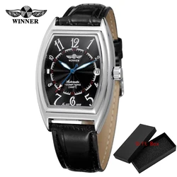 Luxury Tonneau Mechanical Automatic Men's Watch - Elegant Design (Black)