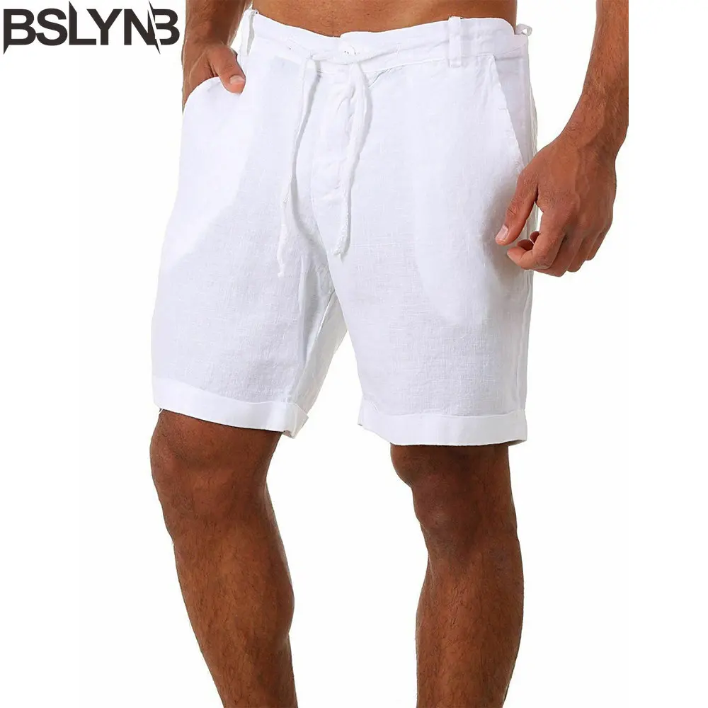 New Men's Comfortable Cotton Linen Shorts Pants Male Summer Breathable