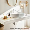 1pcs/2pcs/3Pcs Bamboo Serving Tray Bathroom Organizer Decorative Multi Use Bathroom Counter Tray with Edges Bamboo Vanity 5