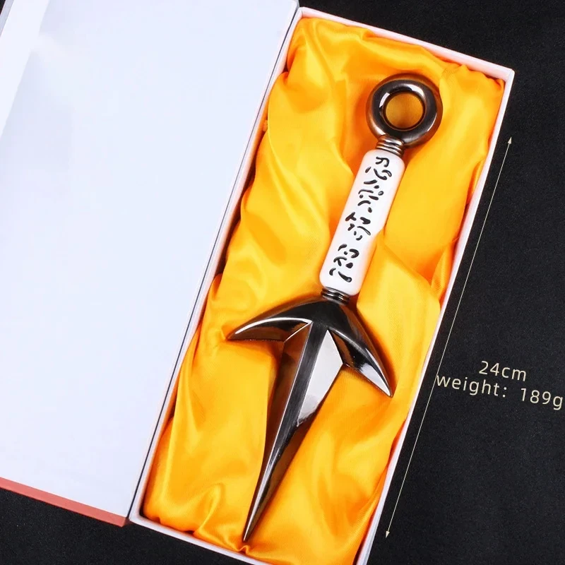Ninja Anime Peripheral Yellow Flash Namikaze Minato The Art of Fly Raytheon Kunai Katana Swords Weapon Model Gifts Toys For Boys 2