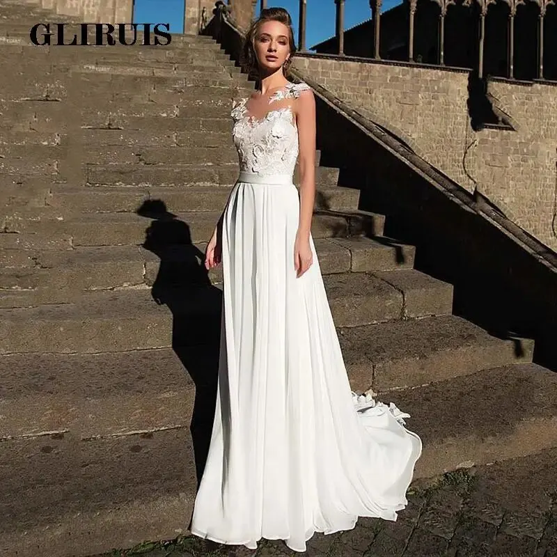 

Шифоновое пляжное свадебное платье с глубоким вырезом и цветами, свадебное платье в стиле бохо, сексуальные прозрачные свадебные платья, 2022