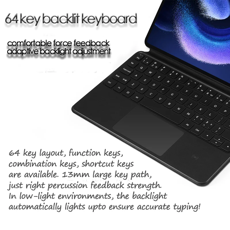 Original XIAOMI Pad 6/6Pro Smart Touch Tablet bluetooth keyboard wireless keyboard mouse set NFC Wireless Ultra Thin Trackpad Flip Adsorption Magnetic Leather Case