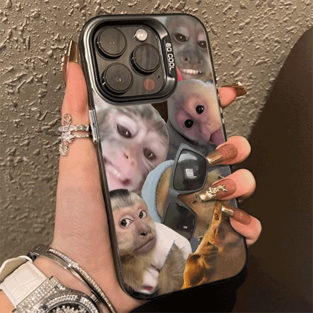Playful Monkey Shockproof Slim Phone Case - Trendy and Stylish Cover