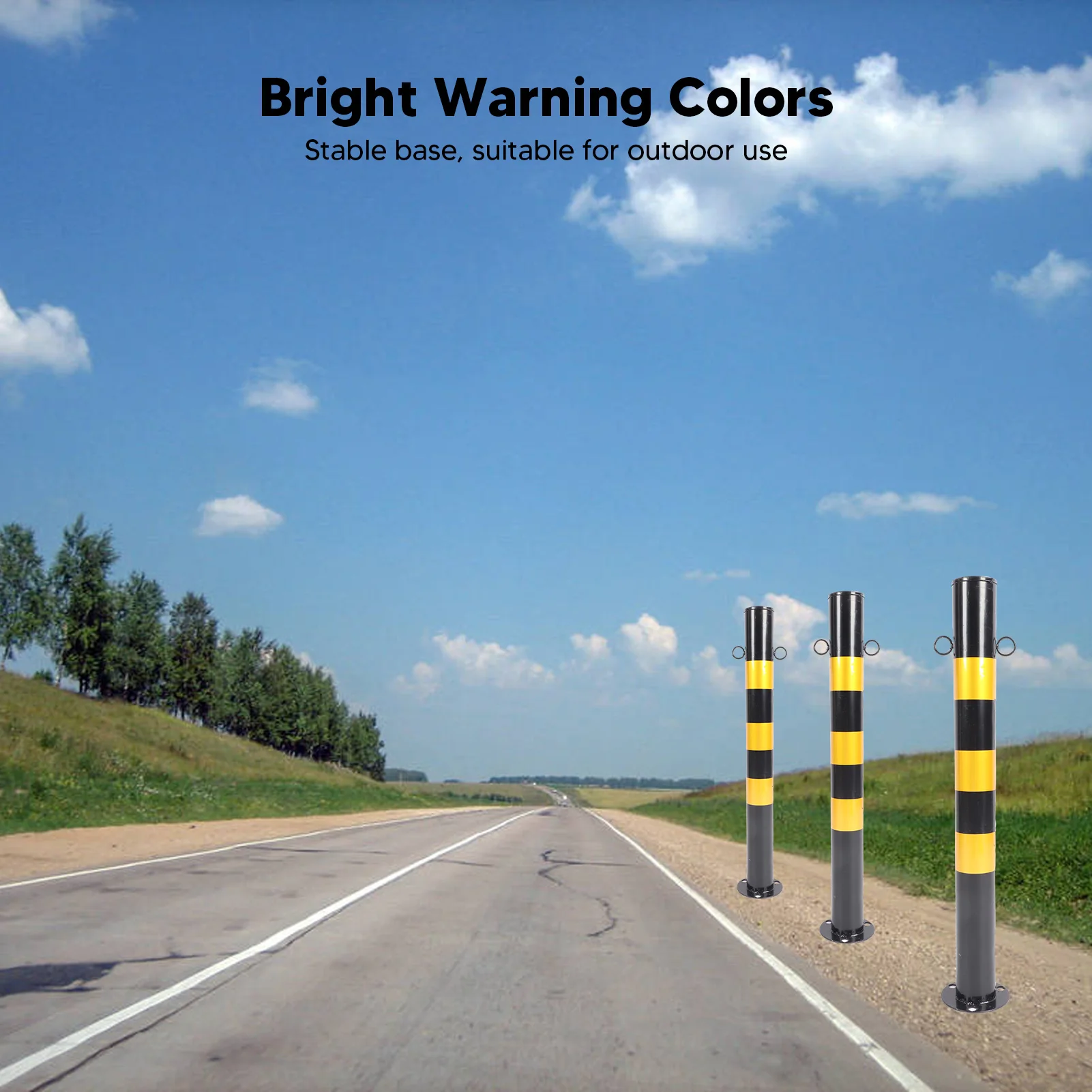 Road Post 75cm With Hook Security Traffic Delineator Post Crowd Control Stand Street Warning Pile