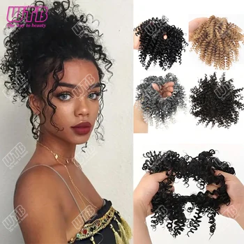 4 pollici sintetico afro crespo ricci chignon estensione dei capelli pezzi di capelli updo copertura parrucchino estensione chignon per le donne