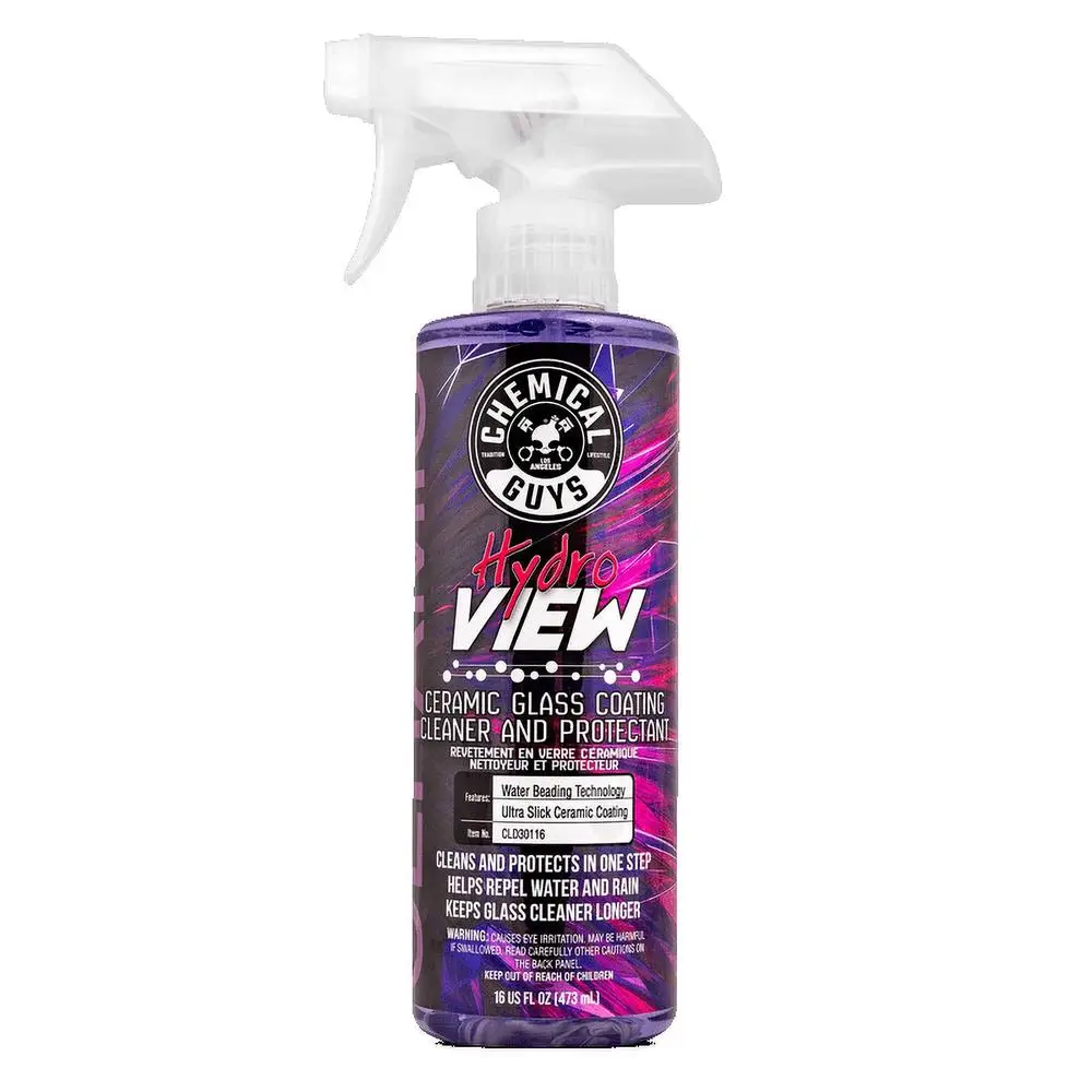 HydroView Ceramic Glass Cleaner Water Repellent & Protective Coating Ultimate Hydrophobic Two-in-One Clear Vision & All Weather