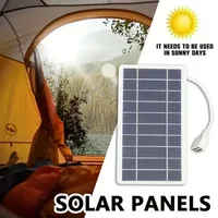 XIKCU Chargeur de panneau solaire portable USB Chargeur stable et sûr, compatible avec téléphones, ventilateurs, lampes de poche pour camping de voyage en plein air 6