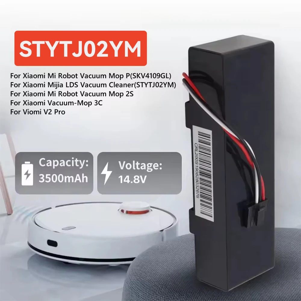 Vacuum Cleaner Battery 14.8V 12800mAh For Xiaomi Mijia LDS Vacuum Cleaner Mi Robot Vacuum-Mop P Mi Robot Vacuum-Mop 2S/Haier JX37