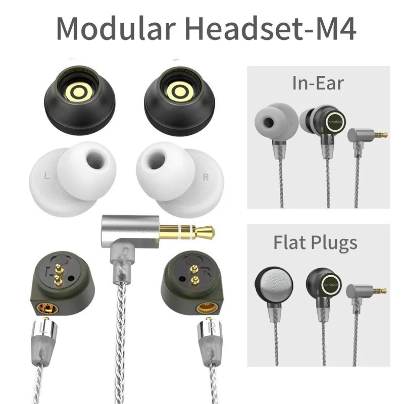 

Smabat-M4 Green 2023 New Modular Earbuds Wired HiFi Headphones Flat / In-ear Dual Module Curly Labyrinth Acoustic Bass Tuning