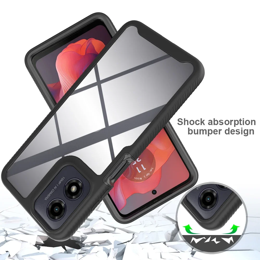 Transparent Hybrid TPU/PC Sky Case - Rugged Two-Layer Shockproof Back Cover