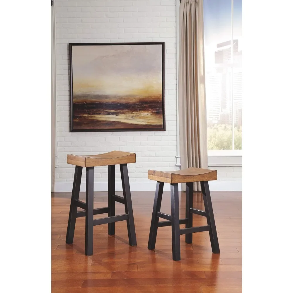 

Bar Stool Signature Design 30.63" Bar Height Saddle Bar Stool, 2 Pieces, Bitone Brown