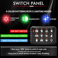 Universal 12/8 Gang Switch Panel RGB Led Work Light DIY Bar Switches Box Controller for Universal Cars Truck Boat UTV 4X4 4WD - Image 2