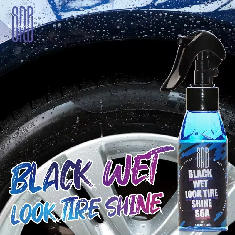 Motorcycle Tire Shine Dressing Black Wet Look Tire Dressing for Deep Glossy Finish for Protection Long-Lasting Tire Shine Spray