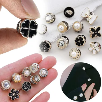 10pcs/Fashion Brooch SetPrevent Accidental Exposure Buttons Brooch Badge Cufflinks Button Detachable Buttons Sewing Accessories 1
