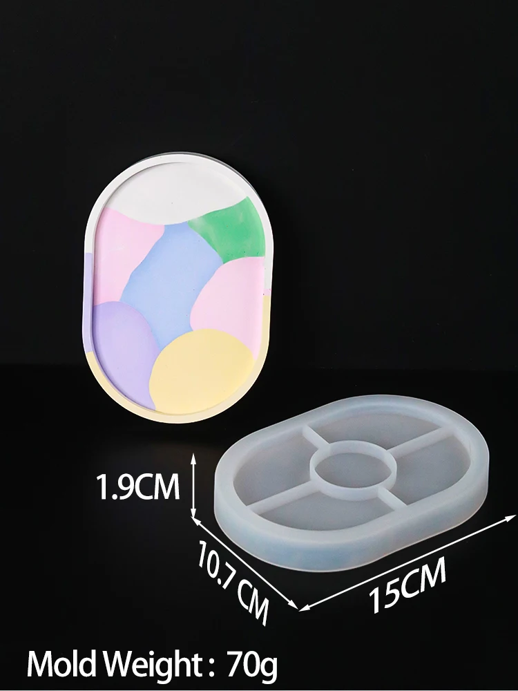 قالب سيليكون كوستر بيضاوي بعدة مقاسات