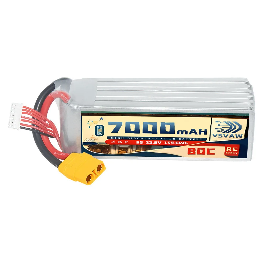 Upgraded VSVAW 6S 22.8V 80C/160C 7000mAh model drone FPV electric toy high magnification long endurance Lipo battery HV 2