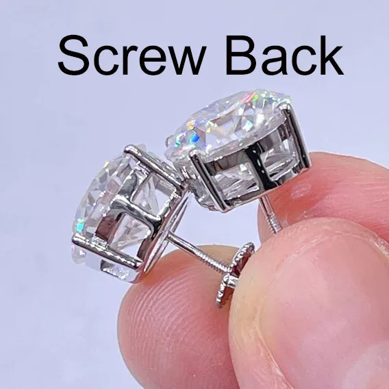 CUC 3-14MM AAAA Zircon Stud Earrings Screw/Push Back For Women Men Fashion Trend Wedding Jewelry Party Love Gift 5