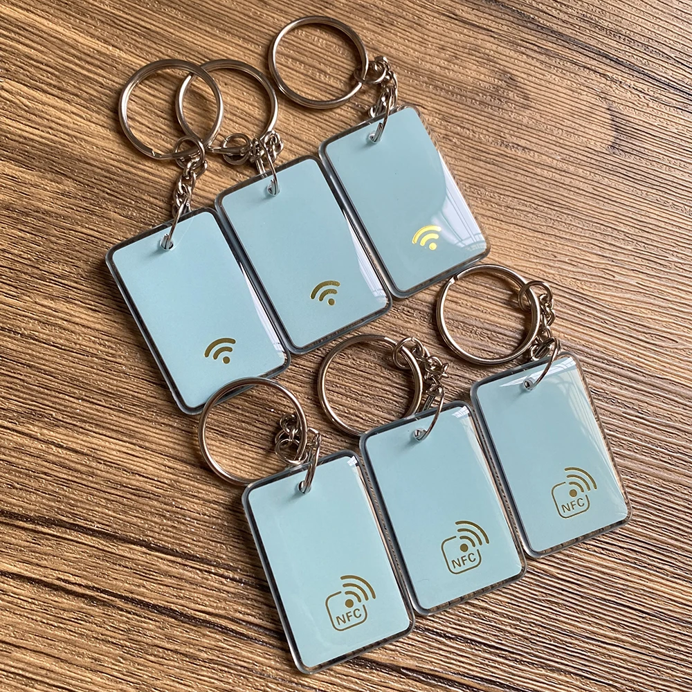 13.56MHz NFC213 Chip NFC Expoy Keychains 144Bytes TAG Key ISO14443A RFID Keyfobs Token NFC213 for all NFC enabled phones 6